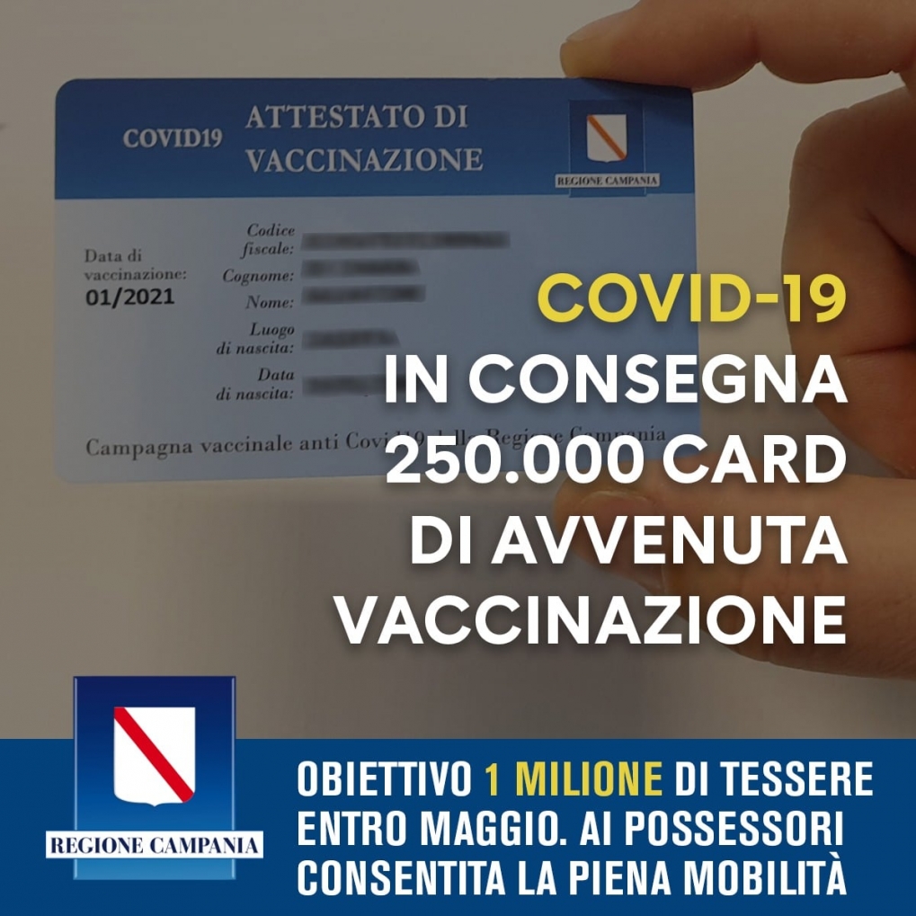 Smart card vaccinali: Zinzi interroga De Luca